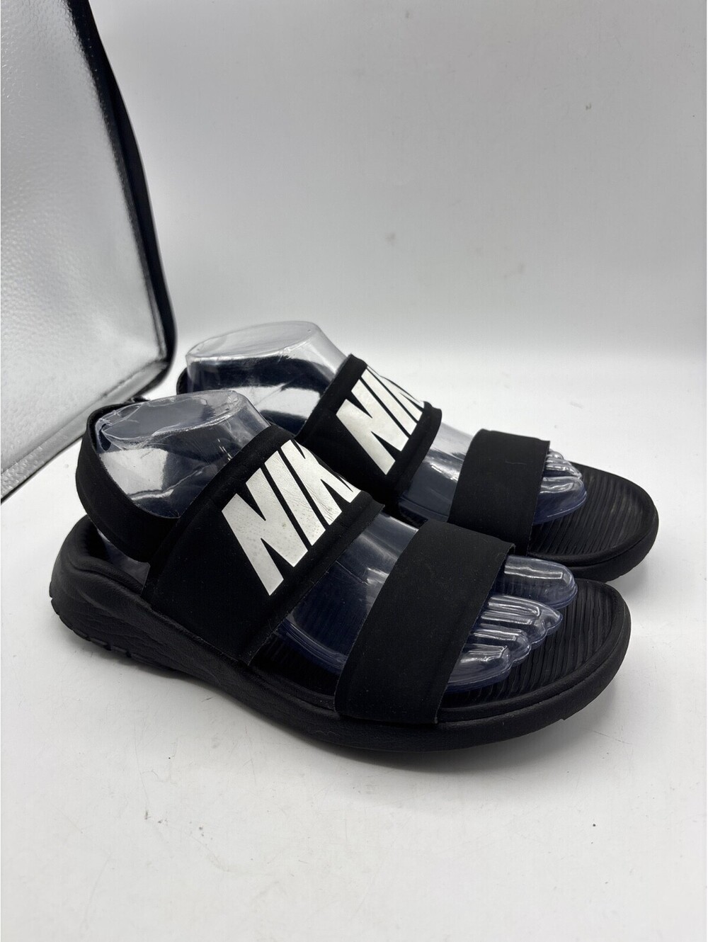 Nike Tanjun Sandal Black White Womens 882694-001 Size 9